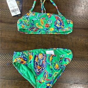 Polo by Ralph Lauren Green and Blue Bikini Swimwear